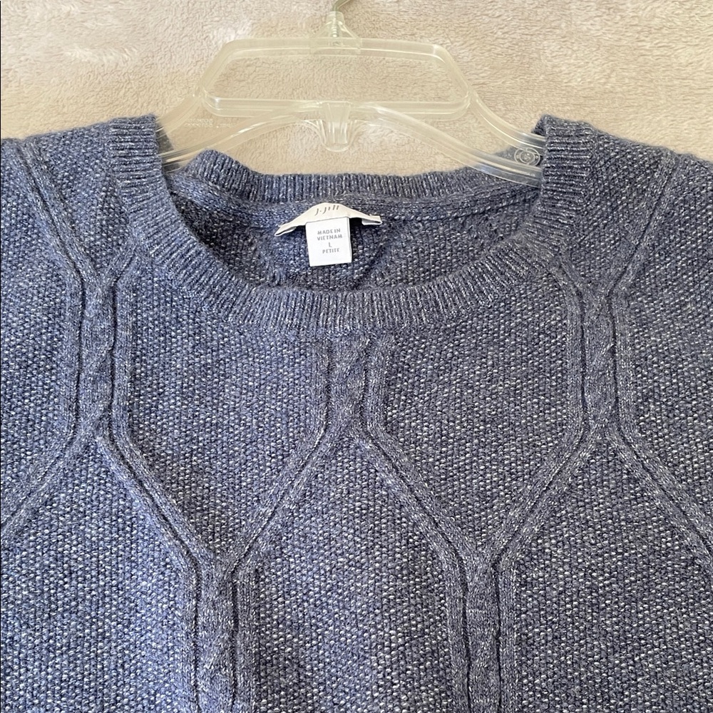 J. Jill Heathered Grayish Blue Knit Sweater size LP